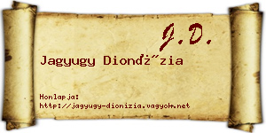 Jagyugy Dionízia névjegykártya